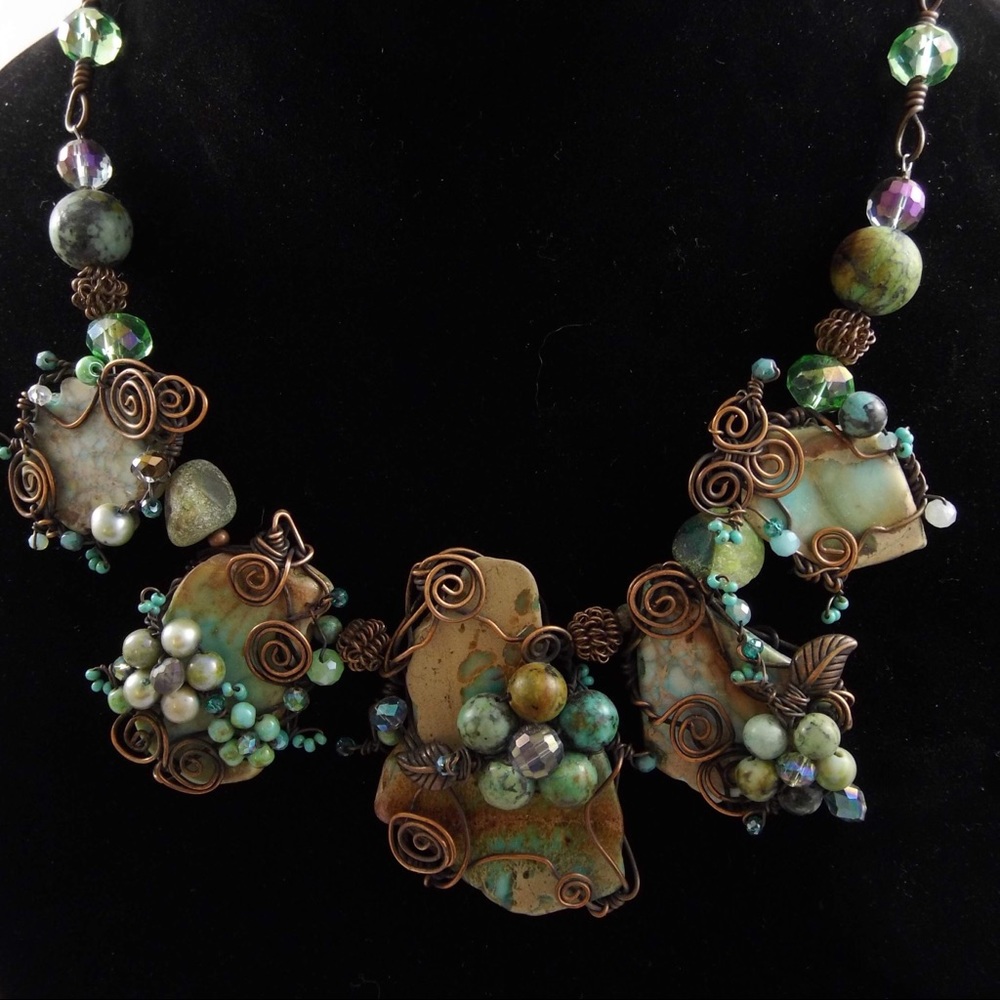 Handmade turquoise jasper necklace